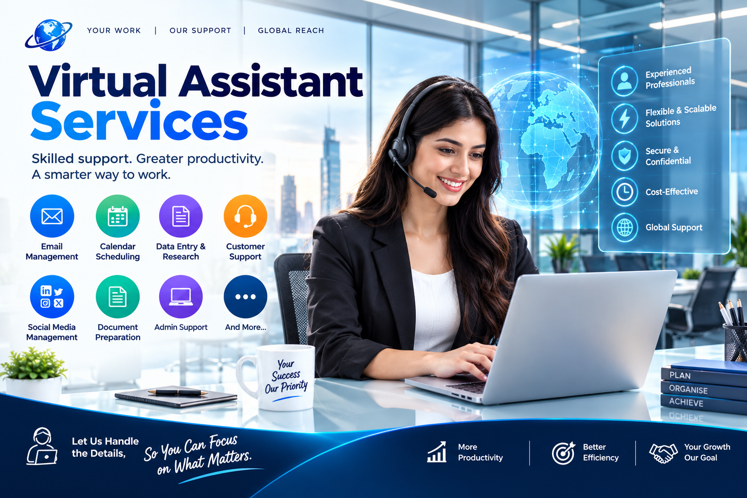 Virtual assistant services for UK businesses providing remote administrative and data processing support